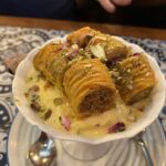 baklava with homemade ice cream