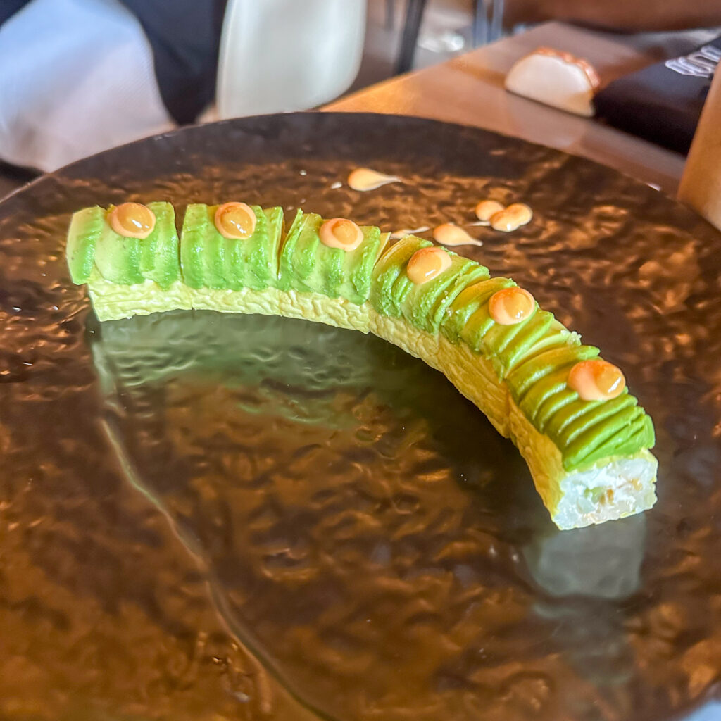 Avocado and Asparagus Textured Roll at Gong