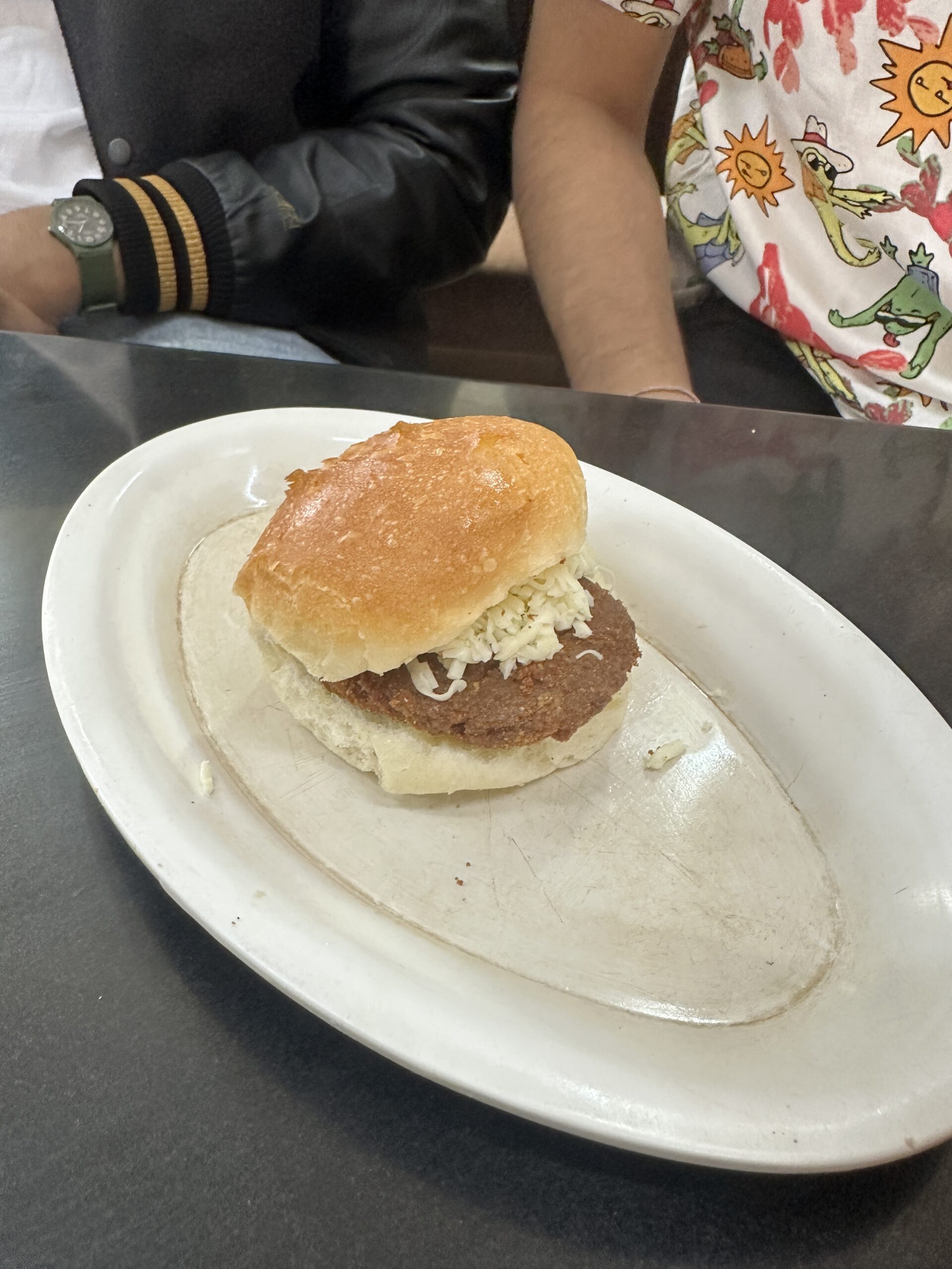 Chicken and Cheese Burger at Lucky Cafe and Bakery Panchgani