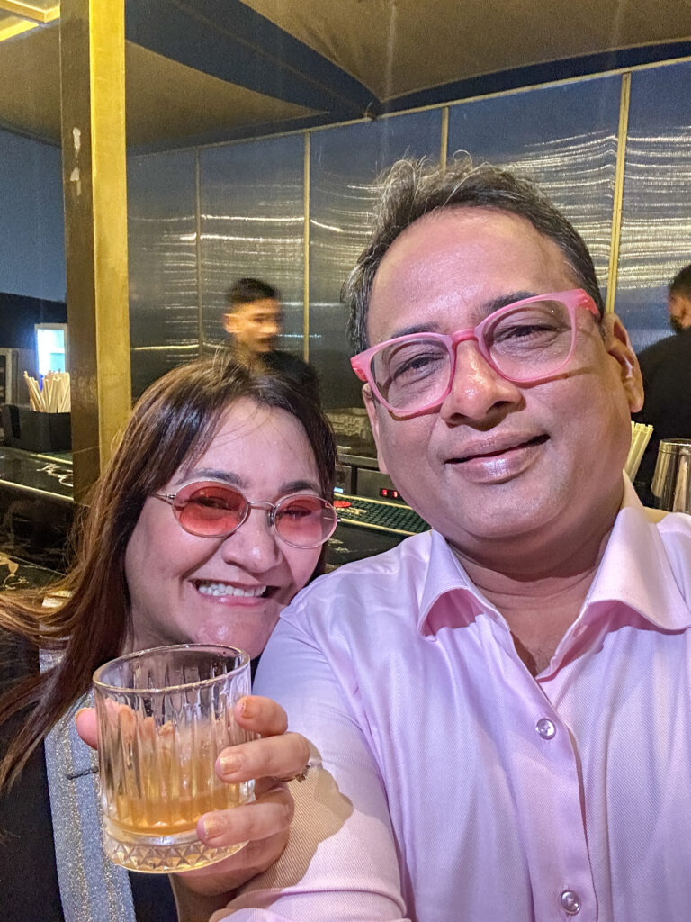 Sampath Iyengar at The Cocktail Club of India with Dr. Suhani Mendonsa