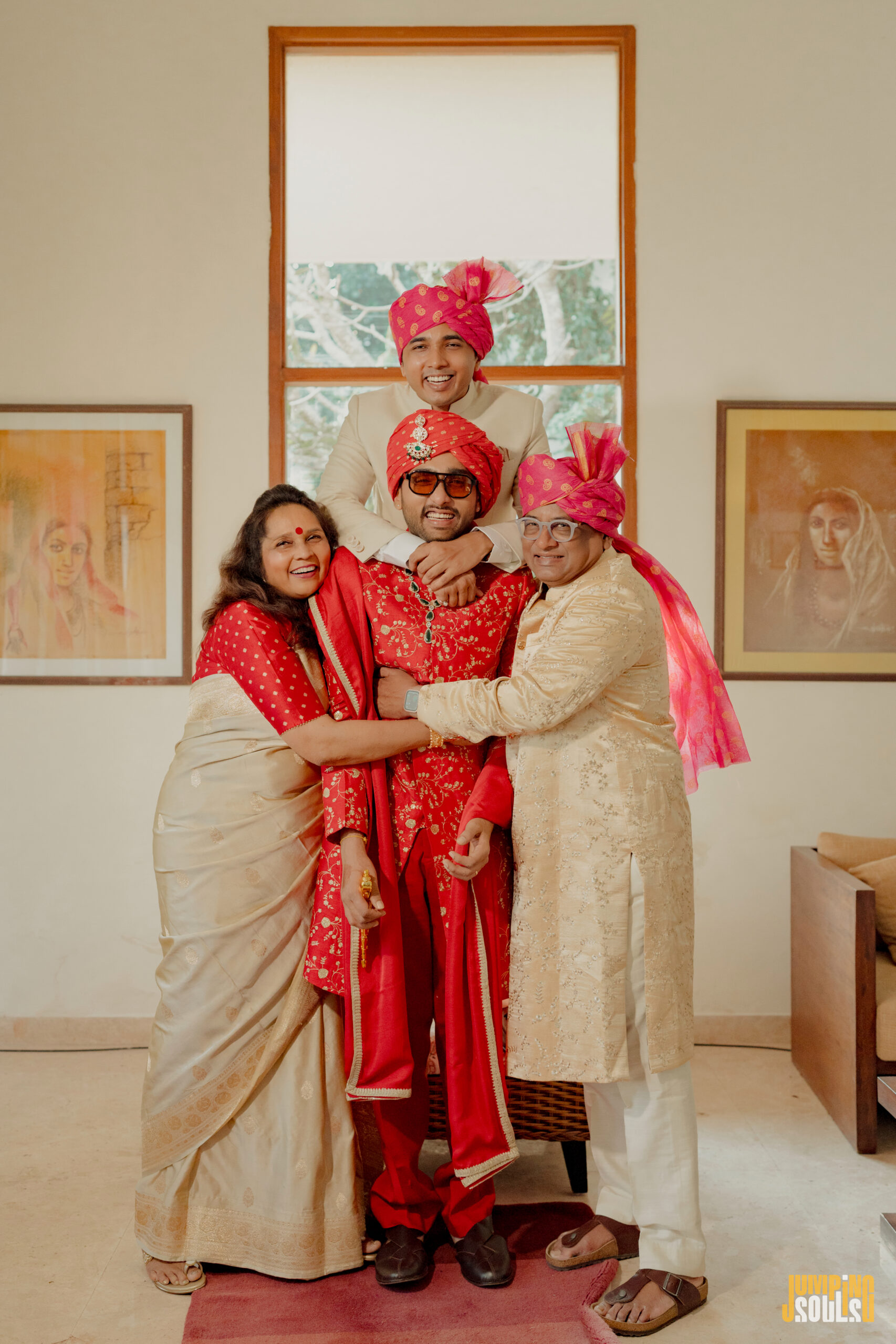 Sampath Iyengar Nomita Iyengar Aniket Iyengar and Kunal Iyengar together at Kunal and Rachel's wedding in Goa