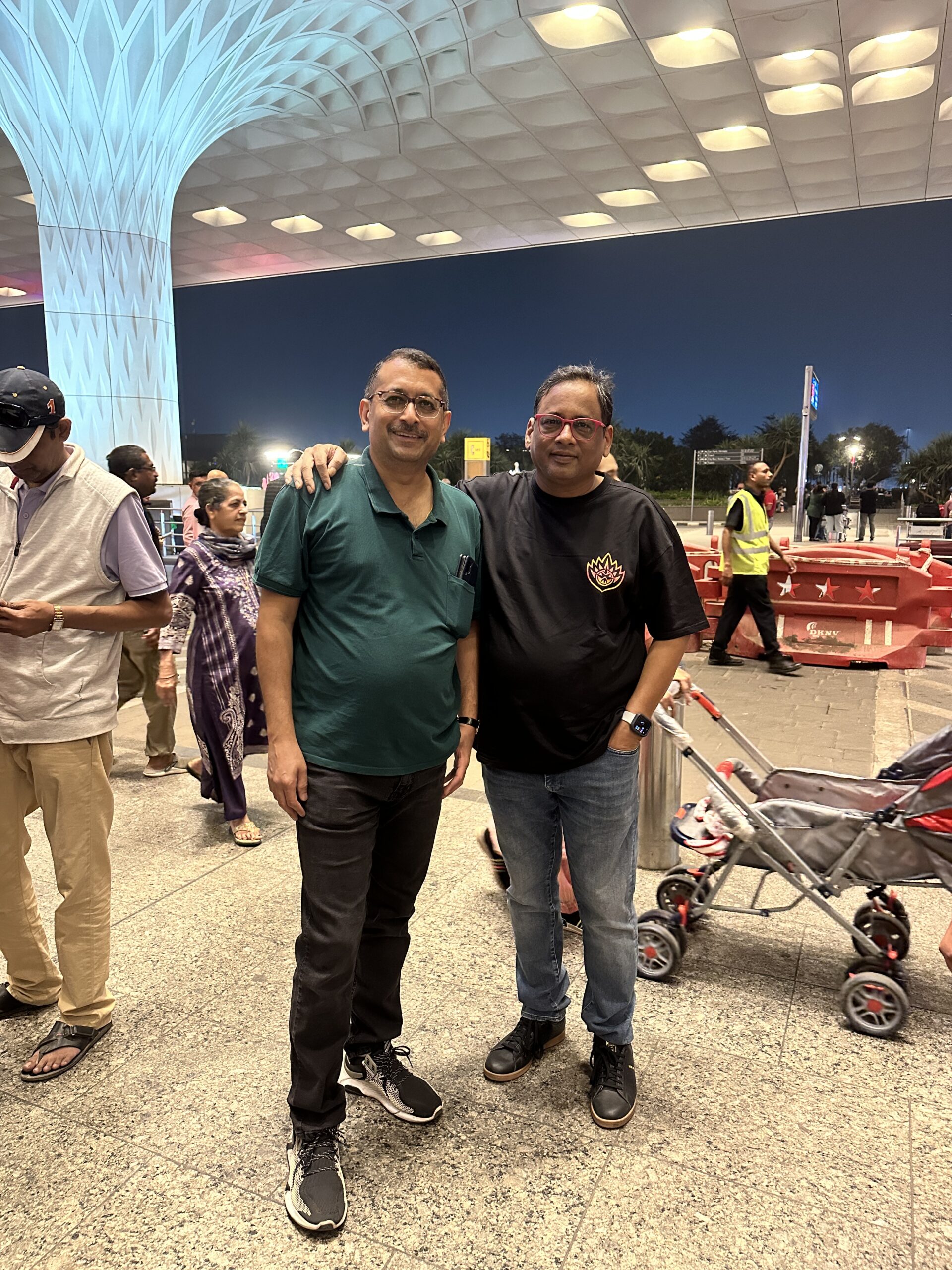 Sampath Iyengar and Carlon Iyengar brothers together at Mumbai airport