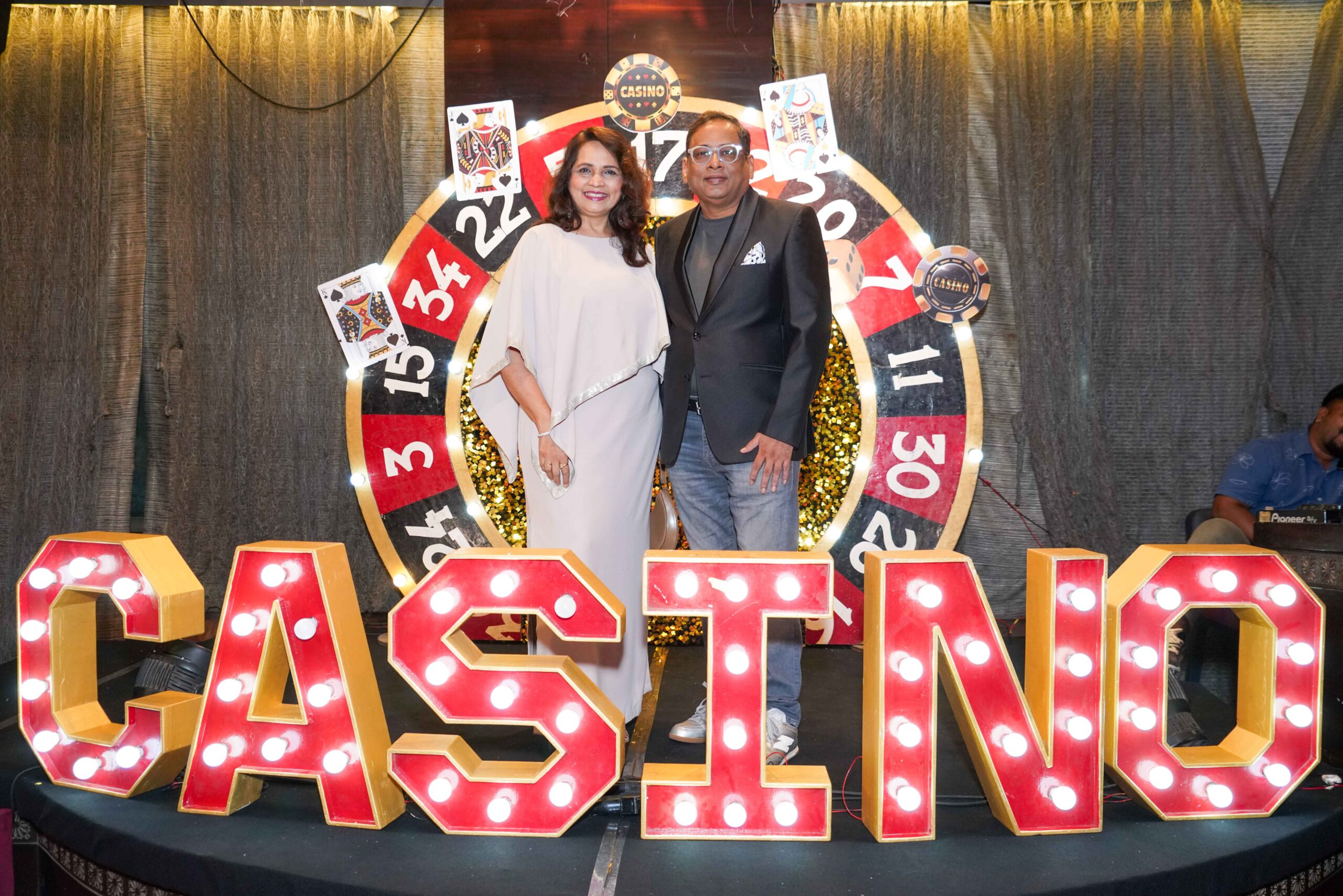 Sampath Iyengar and Nomita Iyengar at a Mumbai event smiling together