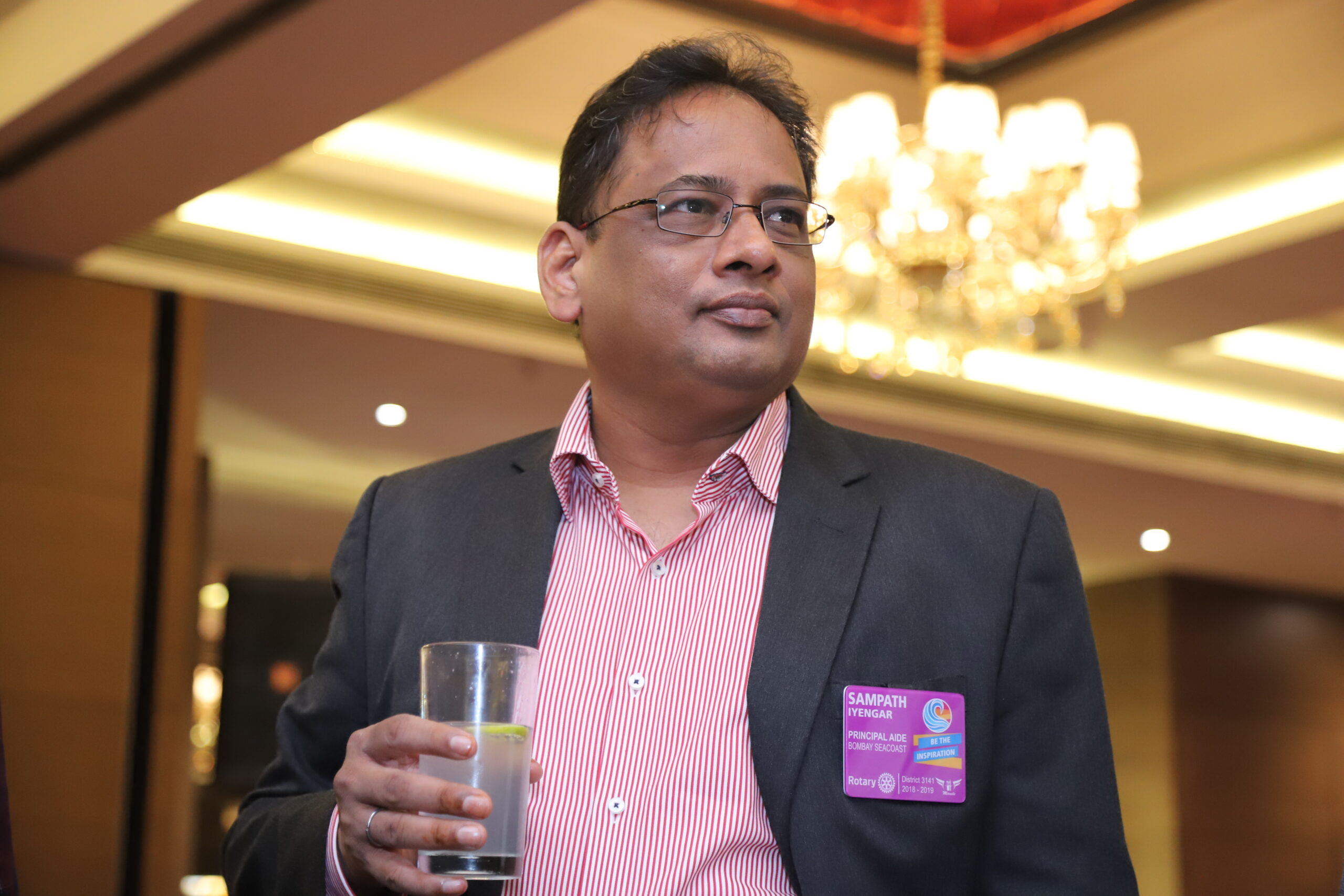 Sampath Iyengar as Principal Aide Rotary District 3141 Bombay Seacoast 2018-2019